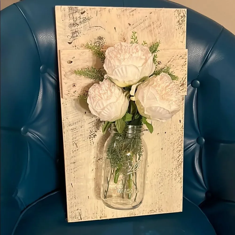 Mason Jar Floral Wall Accent